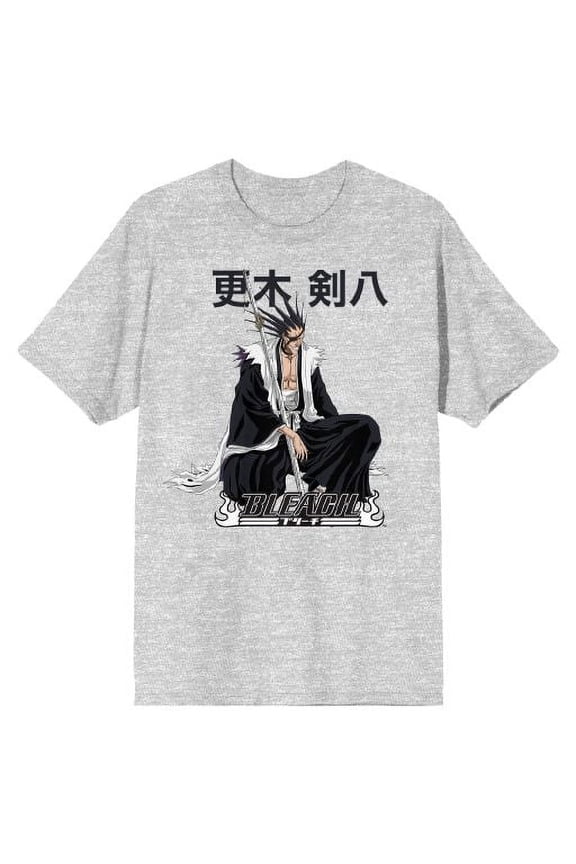 Bleach Kenpachi Zaraki Character Men's Athletic Heather Graphic Tee-Medium