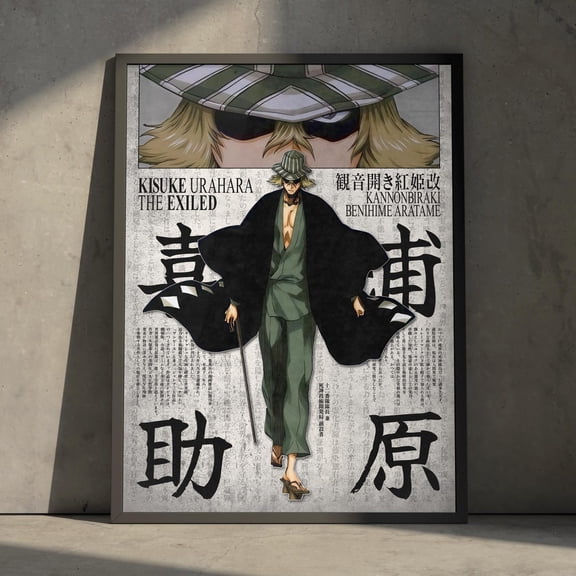 Bleach Kisuke Urahara Manga Minimalist Japanese For Fan Poster , Poster Print Only