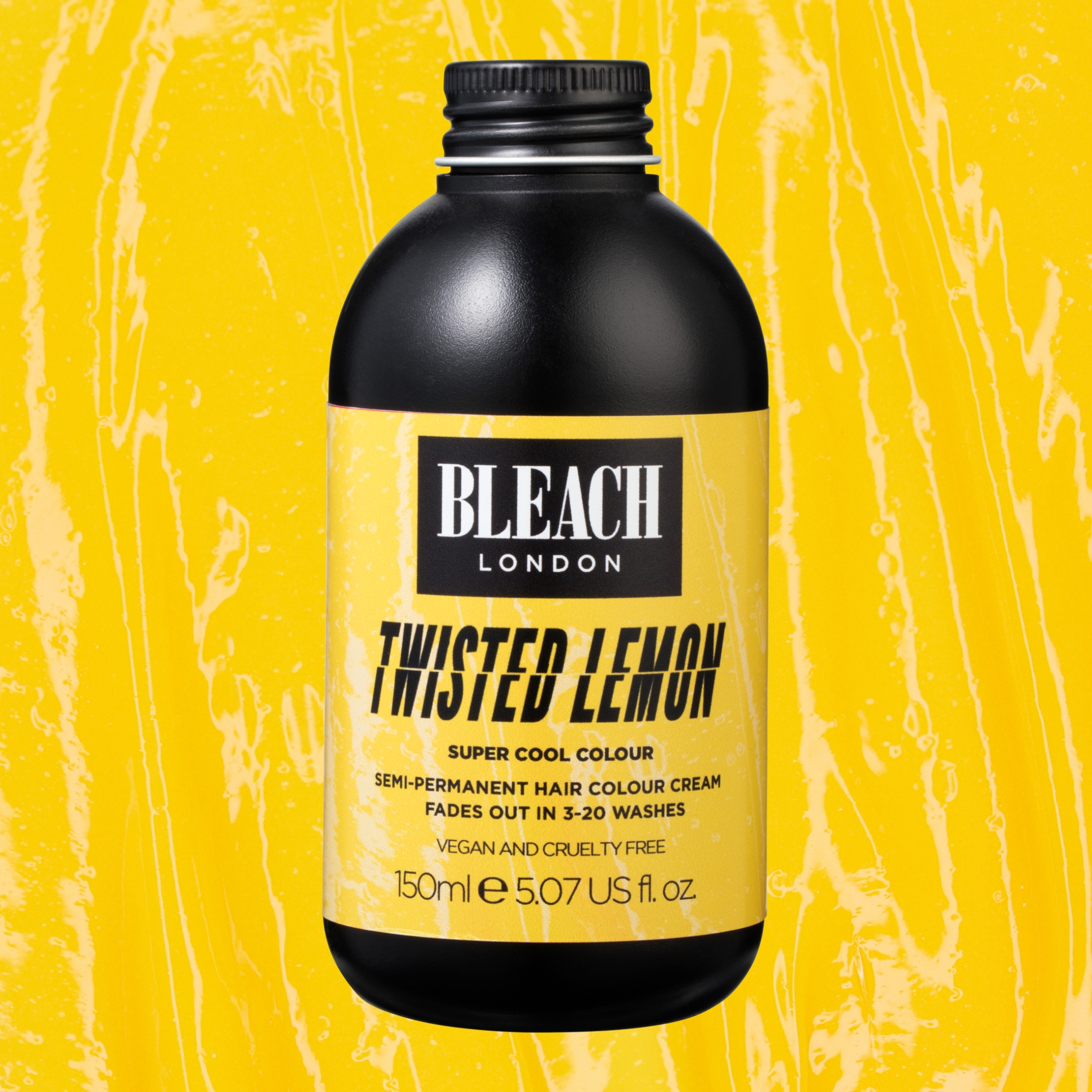 Bleach London Super Cool Color Semi-Permanent Hair Color Cream, Twisted Lemon, 5.07 oz