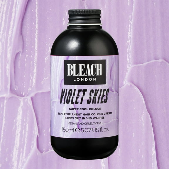Bleach London Super Cool Color Semi-Permanent Hair Color Cream, Violet Skies, 5.07 oz