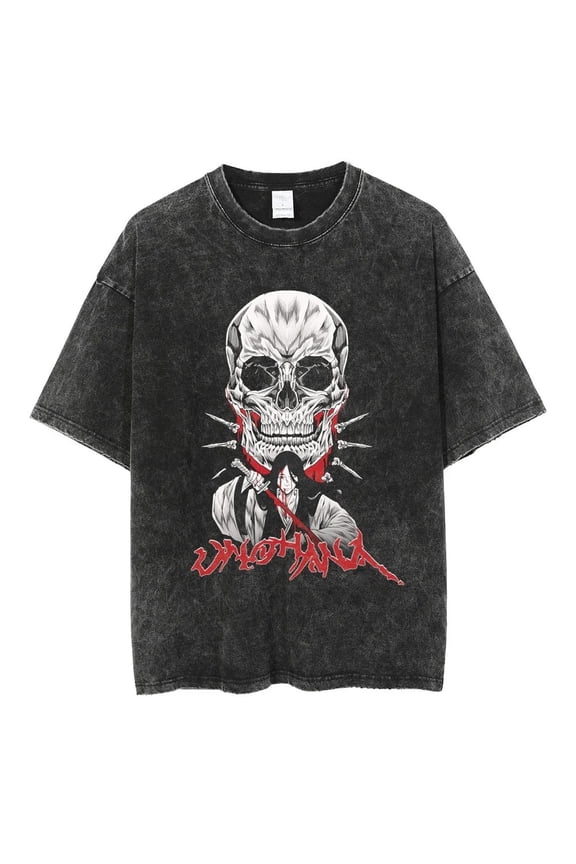 Bleach Men's Cotton Summer T-Shirts Vintage Tee Loose Fit Short Sleeve Casual Tshirts for Men Women 3XL