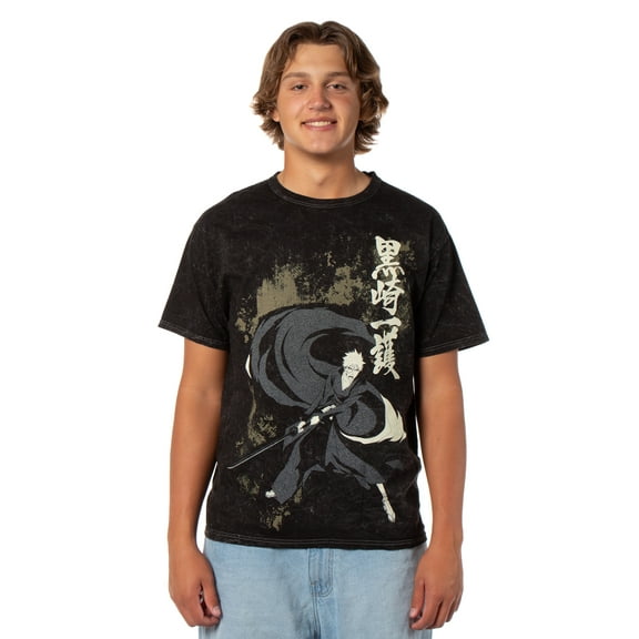Bleach Men's Kurosaki Ichigo Acid Wash Adult Short Sleeve T-Shirt