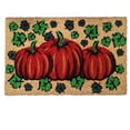 thumbnail image 1 of Bleach Printed - Triple Pumpkins Fall home decor Doormat 18" X 30" housewarming gifts, 1 of 7