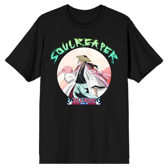 Bleach Shunsui Sakura Soulreaper Men's Black T-shirt-3XL