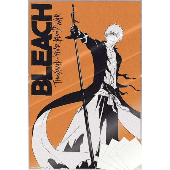 Bleach: Thousand-Year Blood War - Anime TV Show Poster (Ichigo Kurosaki) (Size: 24" x 36") (Laminated Poster & Poster Strips)