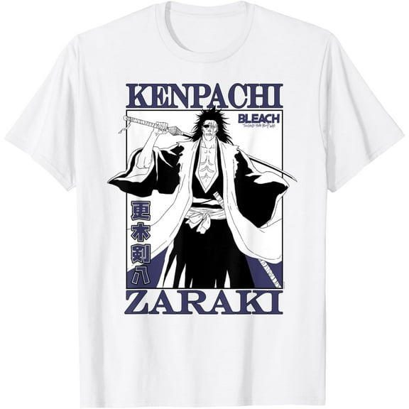 Bleach Thousand Year Blood War Kenpachi Zaraki Anime T-Shirt Cotton Short Sleeve Crew Neck Soft Classic T-shirt