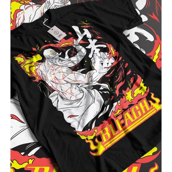 Bleach Yamamoto T-shirt Genryusai Shigekuni Tshirt Anime Manga All Size Black