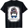 thumbnail image 1 of Bleached Air Force Mom Life Messy Bun US Flag Mothers Day T-ShirtMen and women, Black T-shirt, size: Extra large, 1 of 4