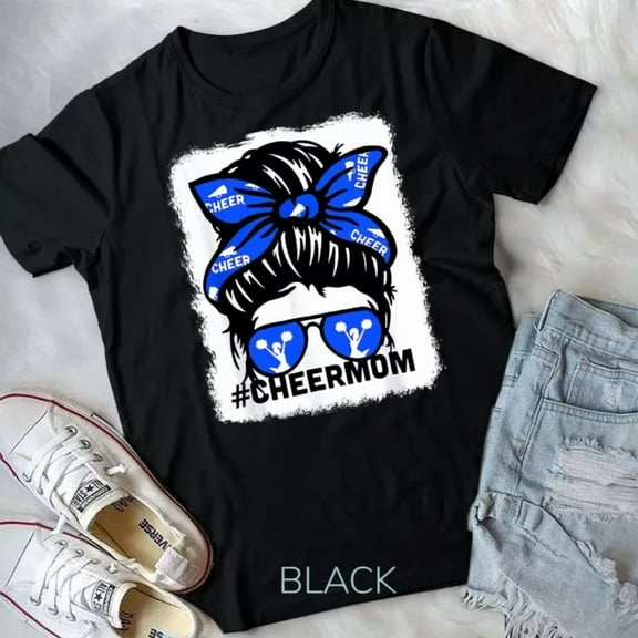 Bleached Cheer Mother Mama Parent Cheerleading Mom Messy Bun Unisex T-Shirt Unisex S-5XL Hot Trending Shirt, Vintage Birthday Gift