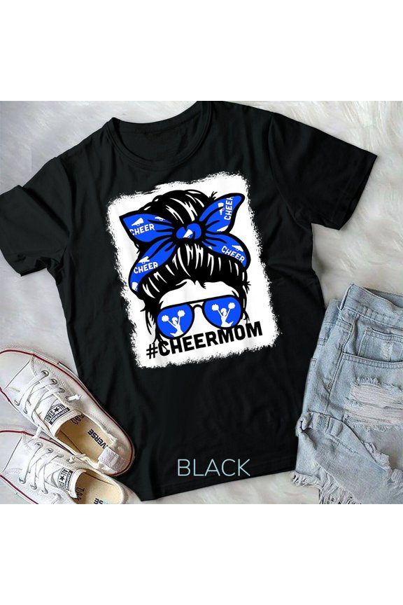Bleached Cheer Mother Mama Parent Cheerleading Mom Messy Bun Unisex T-shirt