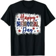 thumbnail image 1 of Bleached Happy Memorial Day Leopard USA Patriotic For Women T-Shirt, 1 of 4