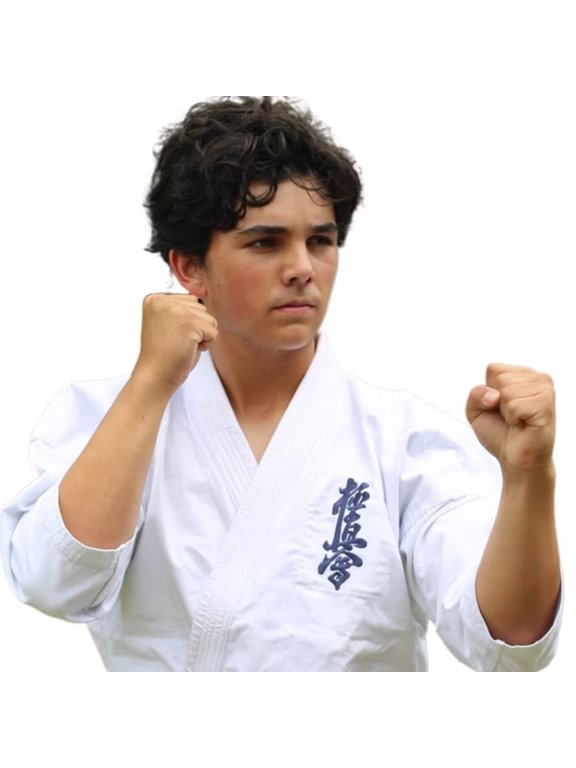 14 oz Kyokushin Karate Uniform – White Bleached Karate Gi, Heavyweight 100% Cotton Canvas, Unisex Kids & Adult Martial Arts Uniform, Size 4