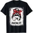 thumbnail image 1 of Bleached Mom Life Soccer Messy Bun Baseball Game Day T-Shirt, 1 of 4