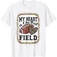 thumbnail image 1 of Bleached My Heart Is On That Field Football Mom Leopard T-Shirt, 1 of 2