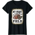 thumbnail image 1 of Bleached My Heart Is On That Field Football Mom Leopard T-Shirt, 1 of 3