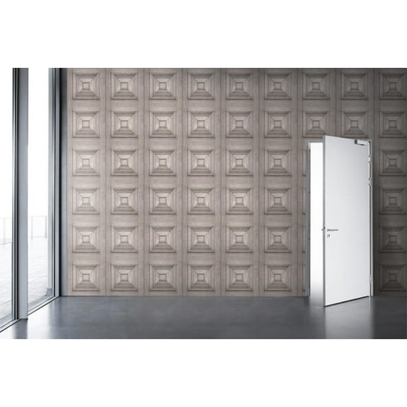 Bleached Oak Victorian Panelling Wallpaper