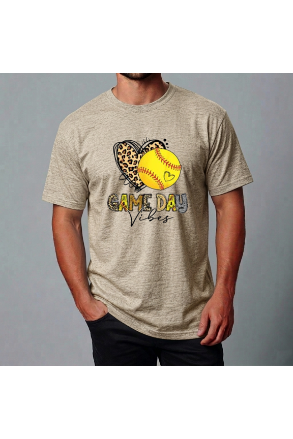 Bleached Softball Game Day with Distressed Look Unisex T-Shirt,S- 5XL