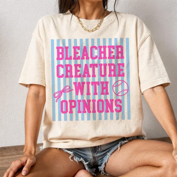 Bleacher Creature With Opinions Baseball Graphic Shirt Retro Game Day Sports Fan Design Comfort Colors Unisex Cotton T-Shirt, Sizes S-3XL