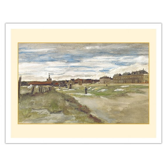 Bleachery at Scheveningen Netherlands - From an Original Color Painting by Vincent Van Gogh c.1882 - Fine Art Matte Paper Print (Unframed) 20x26in