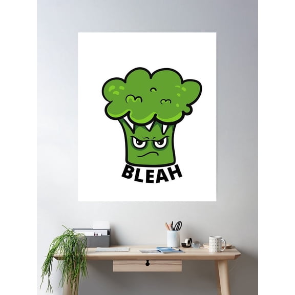 Bleah Broccoli Poster Wall Art, Modern Wall Decor For Living Room Bedroom, 8x12 UNFRAMED