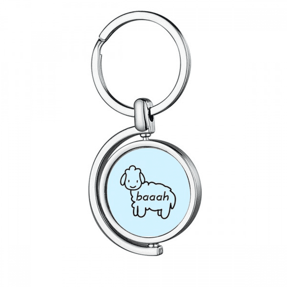 Bleating Lovely Sheep Goat Rotating Keychain Metal Keyring Holder