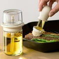 Oil Dispenser Bottle With Silicone Brush,180ml Portable Oil Bottle With Oil Brush Separation Compartment,2 In 1 Oil Dispenser Bottle Kitchen Glass Container,for Kitchen Cooking Frying Baking BBQ