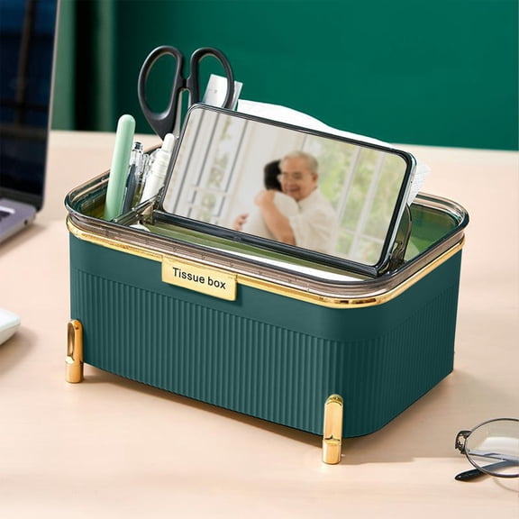 Latrodar Tissue Box Cover,Rectangular Tissue Box Cover - Multifunctional Tissue Box For Home/Office/tea Table/restaurant/Car Decoration Green Novelty