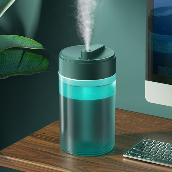 Latrodar USB Humidifier With Colorful ,Large Capacity 1.2L Quiet Cool Mist Humidifier For Car And Office ,Plants, Easy To Clean Green Durable