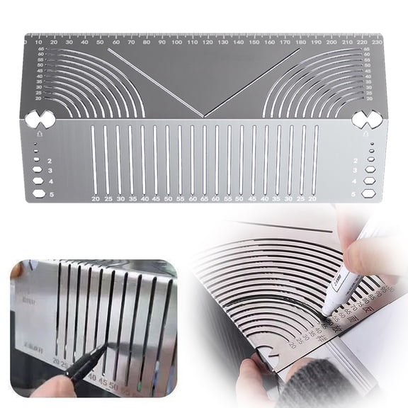 Blecry Flexible Angle Arc Scriber Square Ruler, 90-Degree Arc Marking tool for Pipe & Square Tube, Stainless Steel Measuring for Woodworking