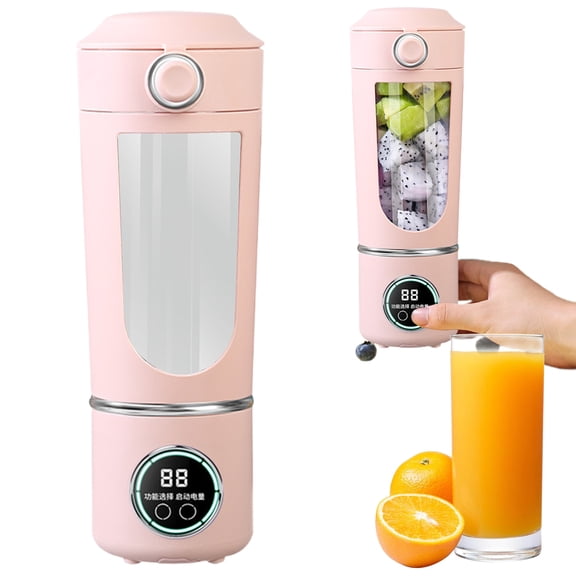 Blecry Home Multifunctional Rechargeable Juicer, Pink Juicing Cup, 27*11 Cm,Portable Usb Rechargeable Juicer 700Ml Capacity Smoothie Maker Juicing Cup for Travel and Use