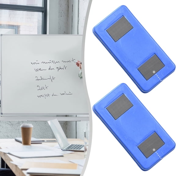 Blecry Magnetic Whiteboard Eraser, 2-Pack Large Blackboard Cleaner for Classroom, Dry Eraser for Office and Schol, Advanced Wool Felt Pads for Effective Cleaning (Blue)