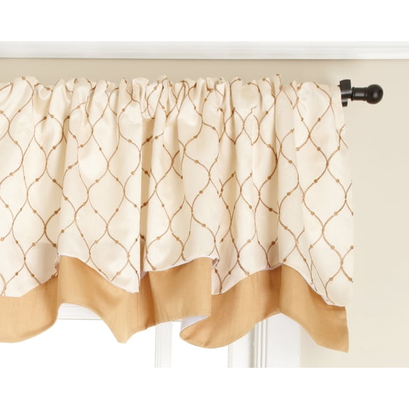 Bleecker Embroidered Layered Curtain Valance with Lining