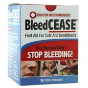 BleedCease First Aid For Cuts and Nosebleeds Sterile Packings 5 ea
