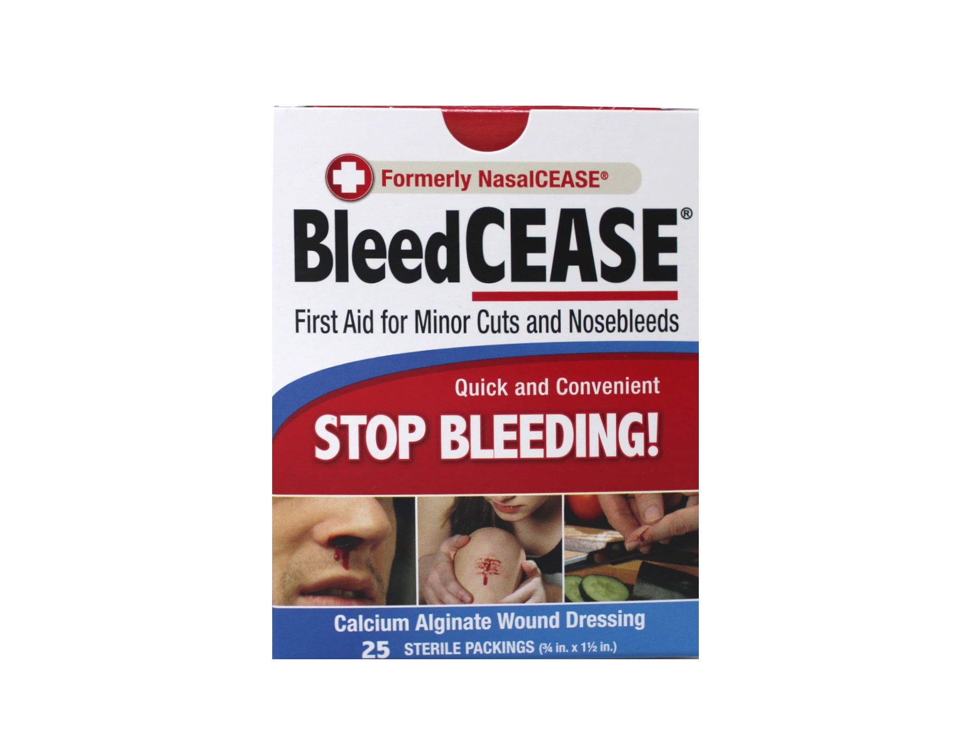 BleedCease First Aid for Cuts and Nosebleeds Sterile Packings 25 ea (Pack of 2)