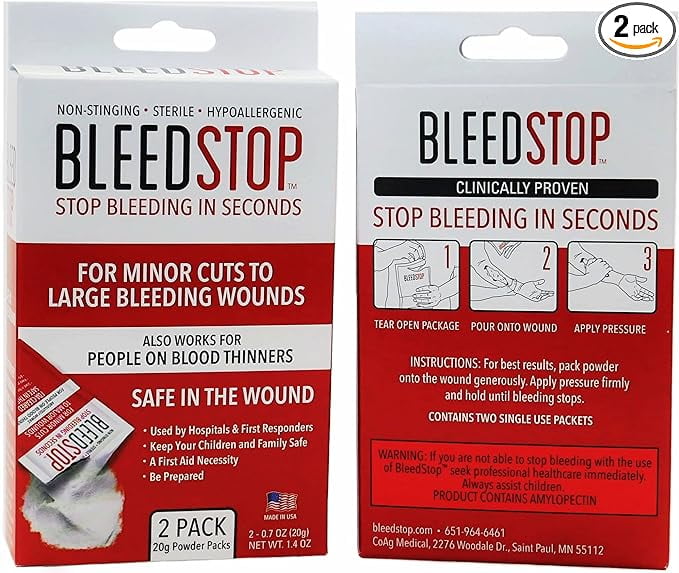 BleedStop™ First Aid Powder for Blood Clotting, Trauma Kit, Blood