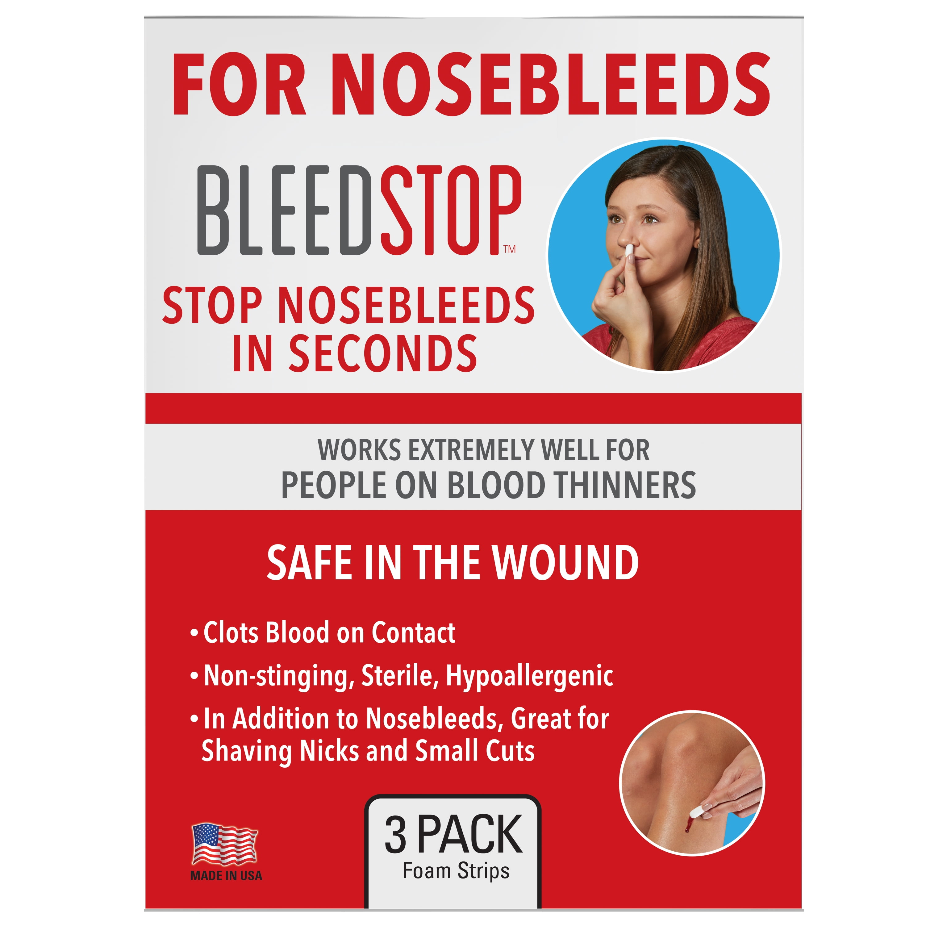 BleedStop Nosebleed Strips 3 Count