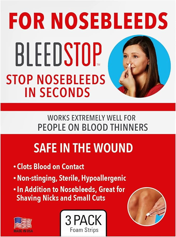 BleedStop™ Nosebleed Strips (Nosebleeds No More™) Stops Nose Bleeding in Seconds Even for Blood
