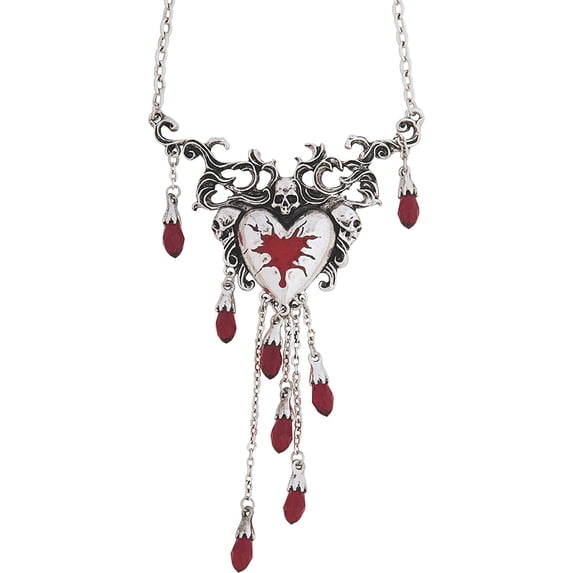 Bleeding Heart Necklace Vampire Gothic Fancy Dress Halloween Costume Accessory