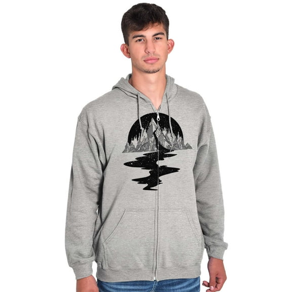 Bleeding Mountain Symbolic Spirit Unisex Fleece Graphic Zip Up Hoodie Brisco Brands 4X