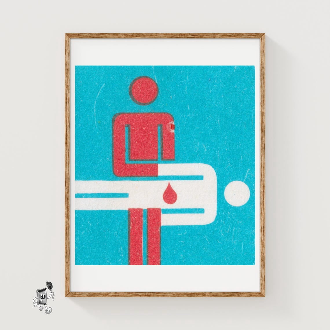 Bleeding Patient Matchbox Wall Art Print, Vintage Medical Ephemera ...