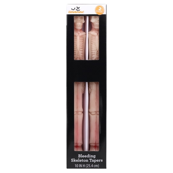 Bleeding Skeleton Taper Candles, 10", 2 Pieces, Halloween by Way To Celebrate