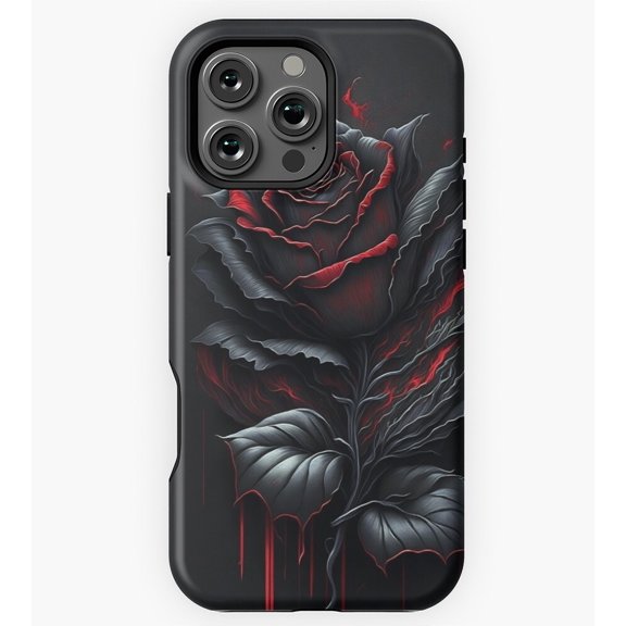 Bleeding black roses digital fine oil painting for home decoration GA4745 Phone Case for iPhone 11 to 17 Pro Max