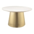 thumbnail image 1 of Bleeker Round Gold Base and Stone Top Marble Cocktail Table by TOV Furniture, 1 of 5
