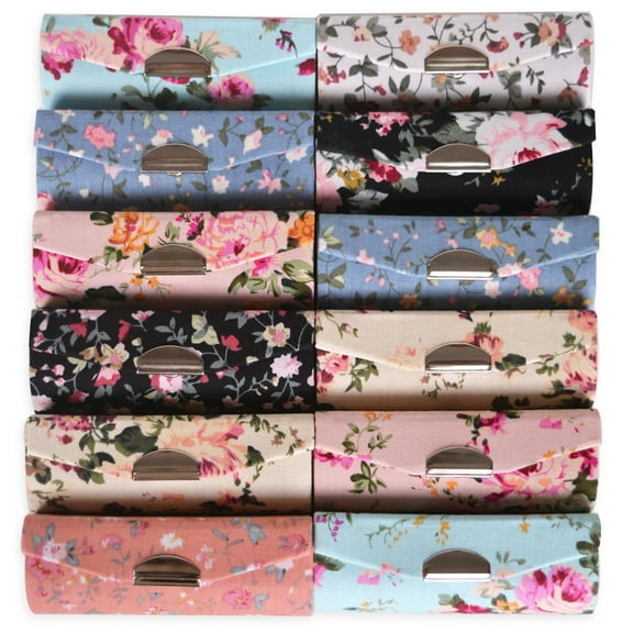 Bleiou 12 Pcs Lipstick Case Holder with Mirror Cloth Organizer Bag for Purse Lipstick Holder Cosmetic Storages for Women Teen Girls