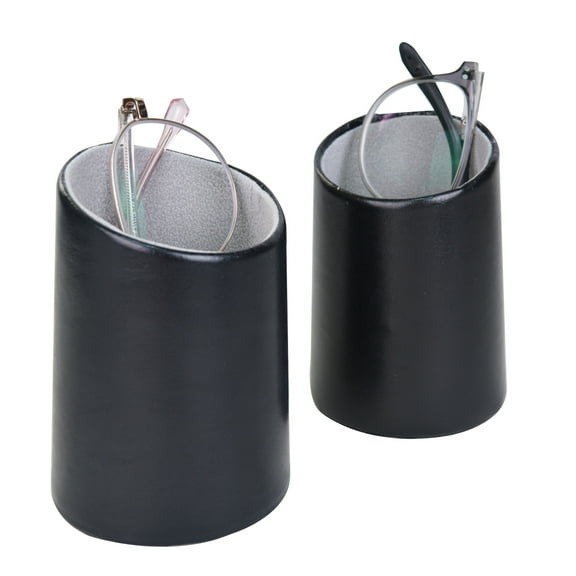 Bleiou 2 Pack Eyeglasses Holder Stand up Glasses Case for Desks or Nightstands,Black