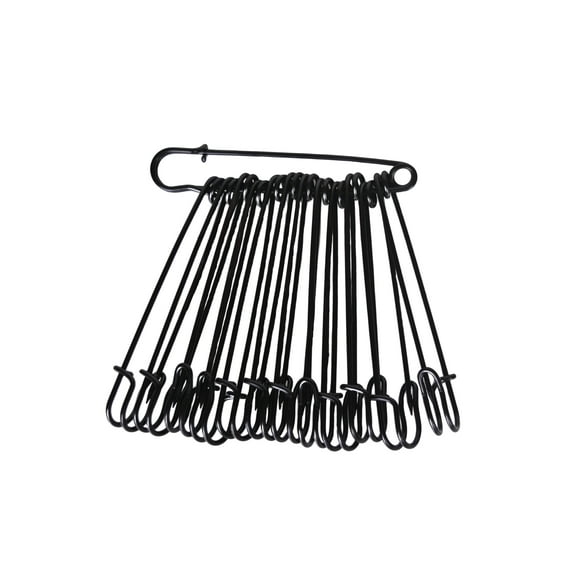 Bleiou 50 Pcs Large Safety Pins 4" Heavy Duty Extra Large Safety Pins, Black