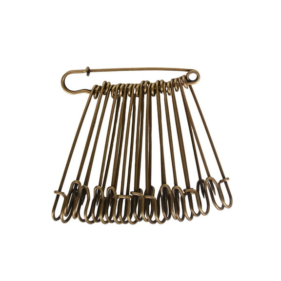 Bleiou 50 Pcs Large Safety Pins 4" Heavy Duty Extra Large Safety Pins, Brown