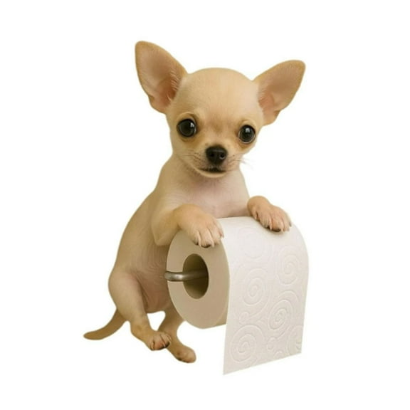 Blekii 2025 3D Resin Dog Toilet Roll Holder – Realistic Puppy Design, Wall-Mounted Tissue Dispenser for Bathrooms Toilet tissue holder