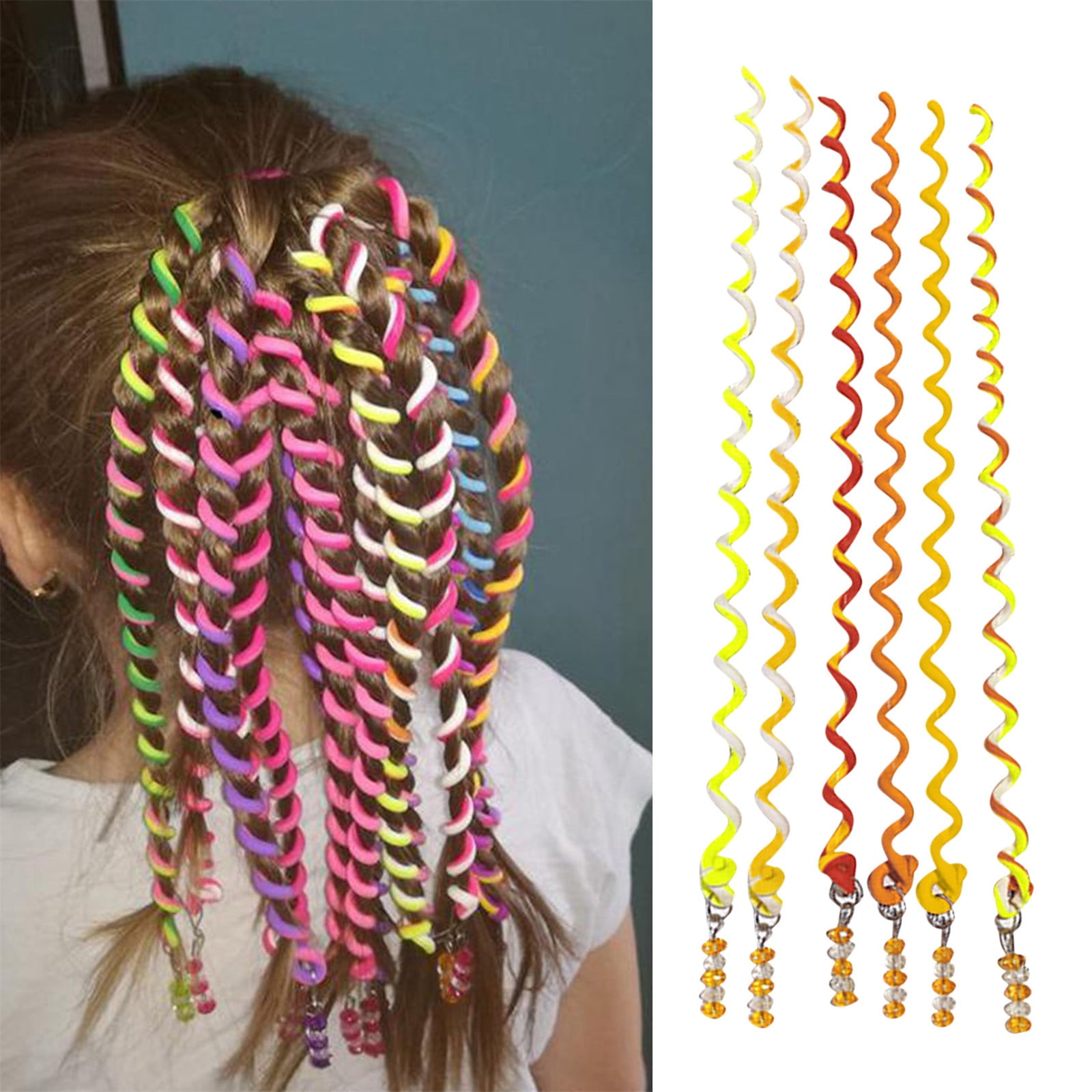 Blekii 6Pc Hair Accessories Girls Set Colorful Torsion Hair, Hair