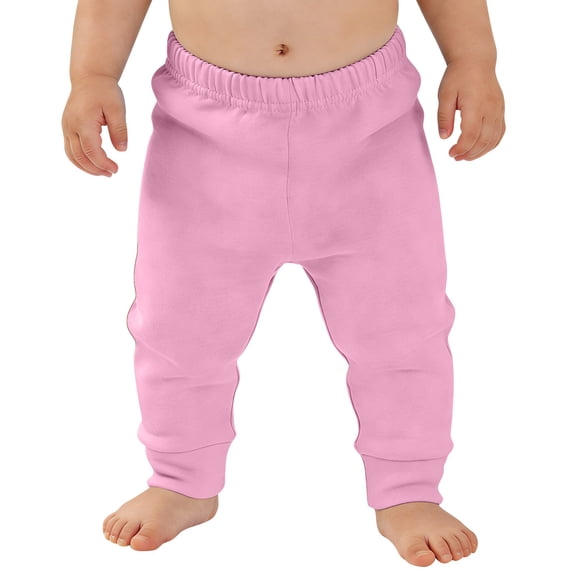 Blekii Baby Cotton Pants, Soft Solid Color Trousers, Casual Outerwear for Infants, Pink, 18M